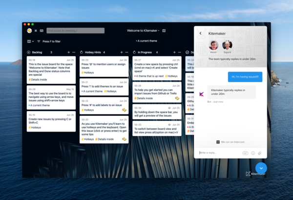 Chat with Kitemakers in real time